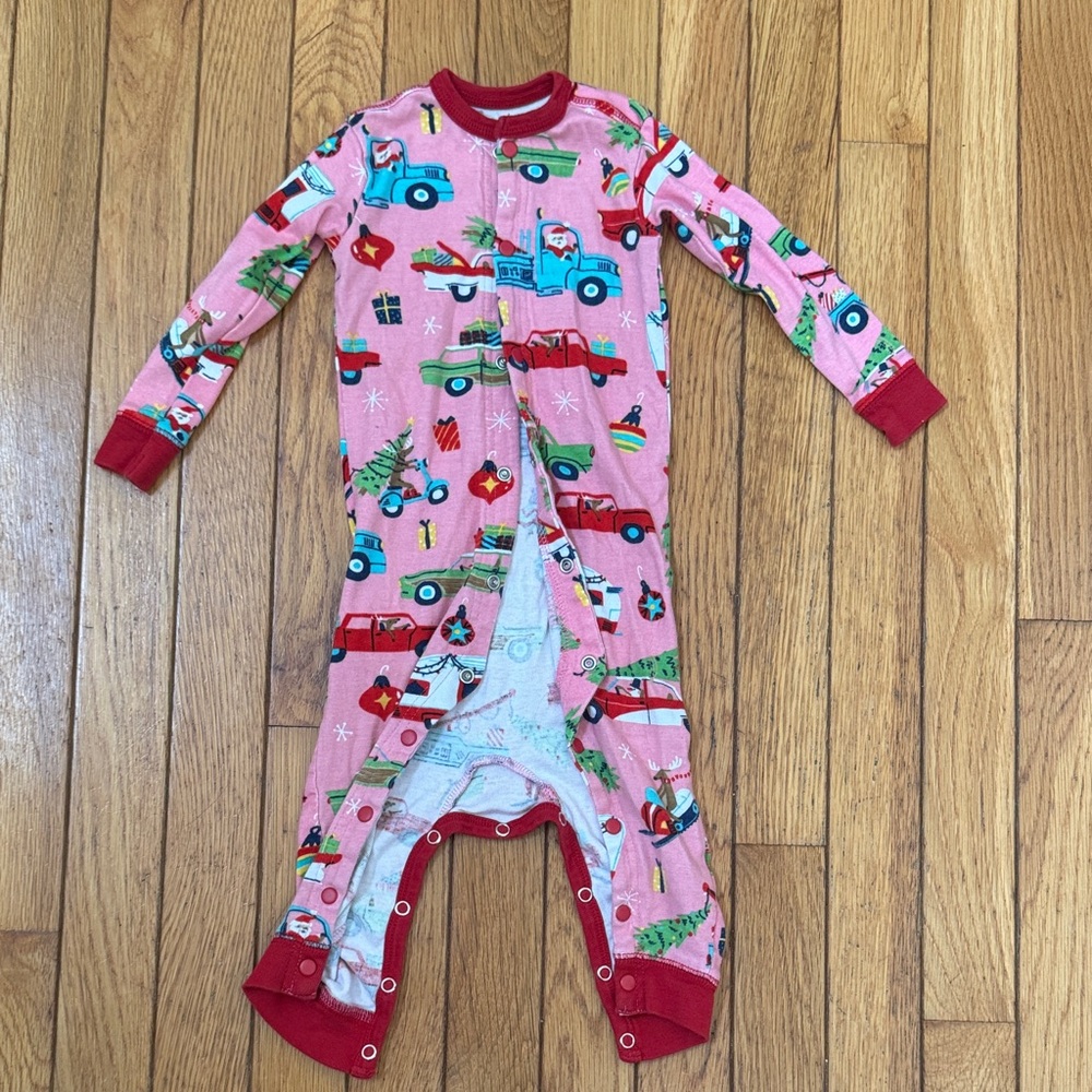 Festive Kids Pajamas with Santa and Truck Print